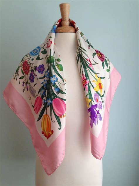 gucci lavender pink brown silk scarf|gucci flora scarf princess grace.